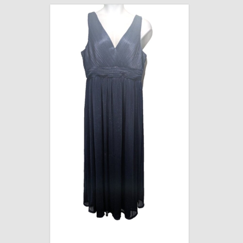 NEW Ever Pretty Double V Neck Sparkly Evening Gown Blue Plus Size 22